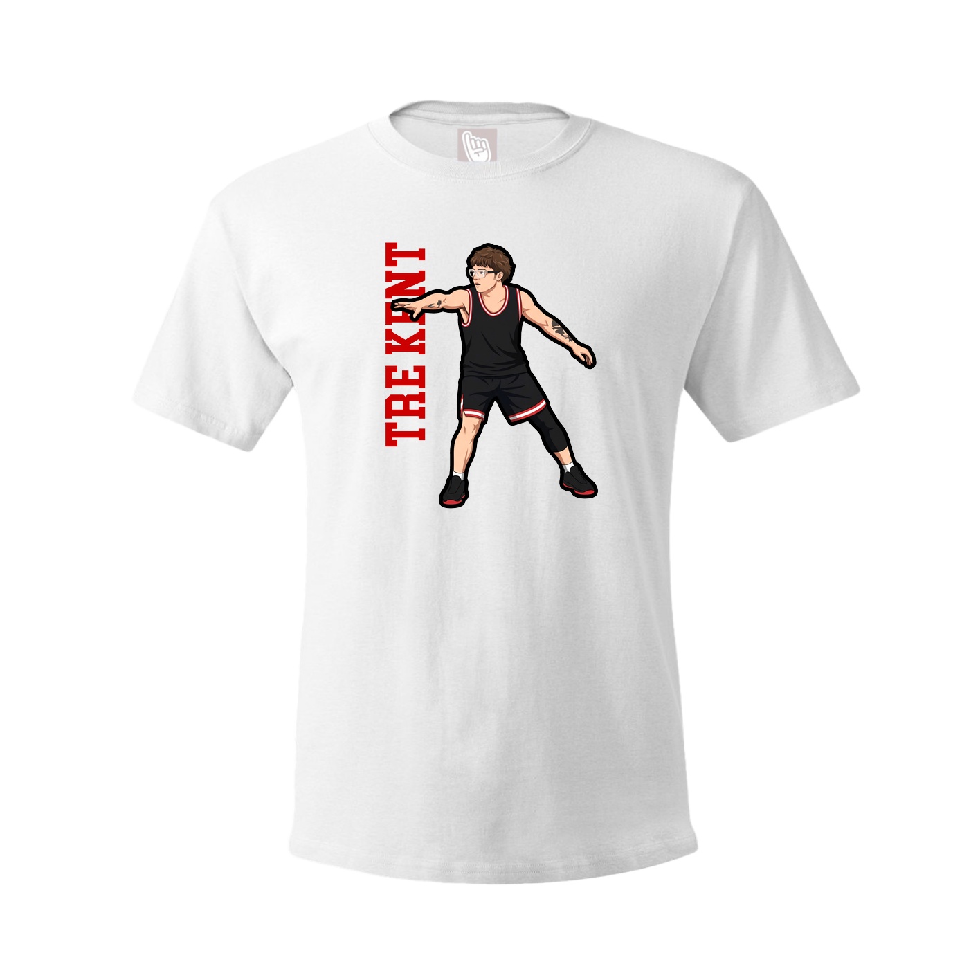 Tee — Name Vertical in White