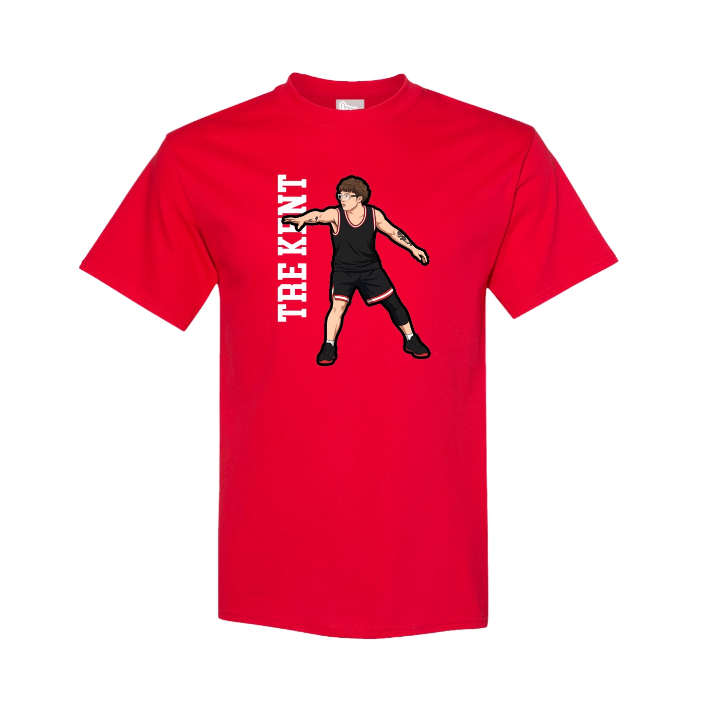 Youth Tee — Name Vertical in Red