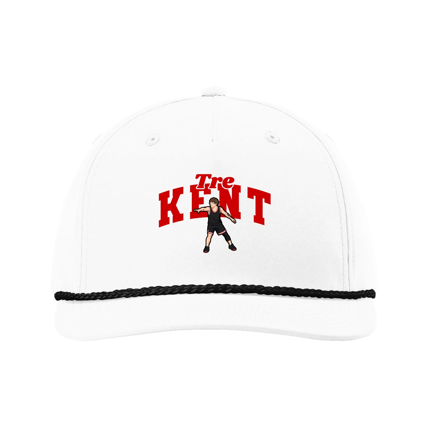 Five-Panel Classic Rope Cap — Signature Arch in White