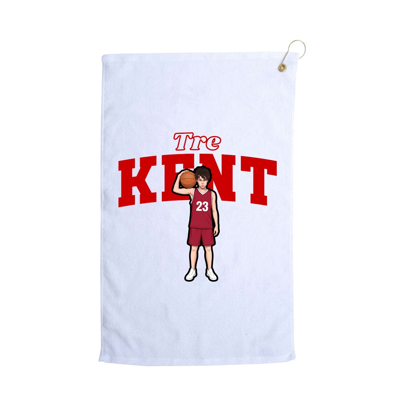 Golf Towel — Name Arch in White