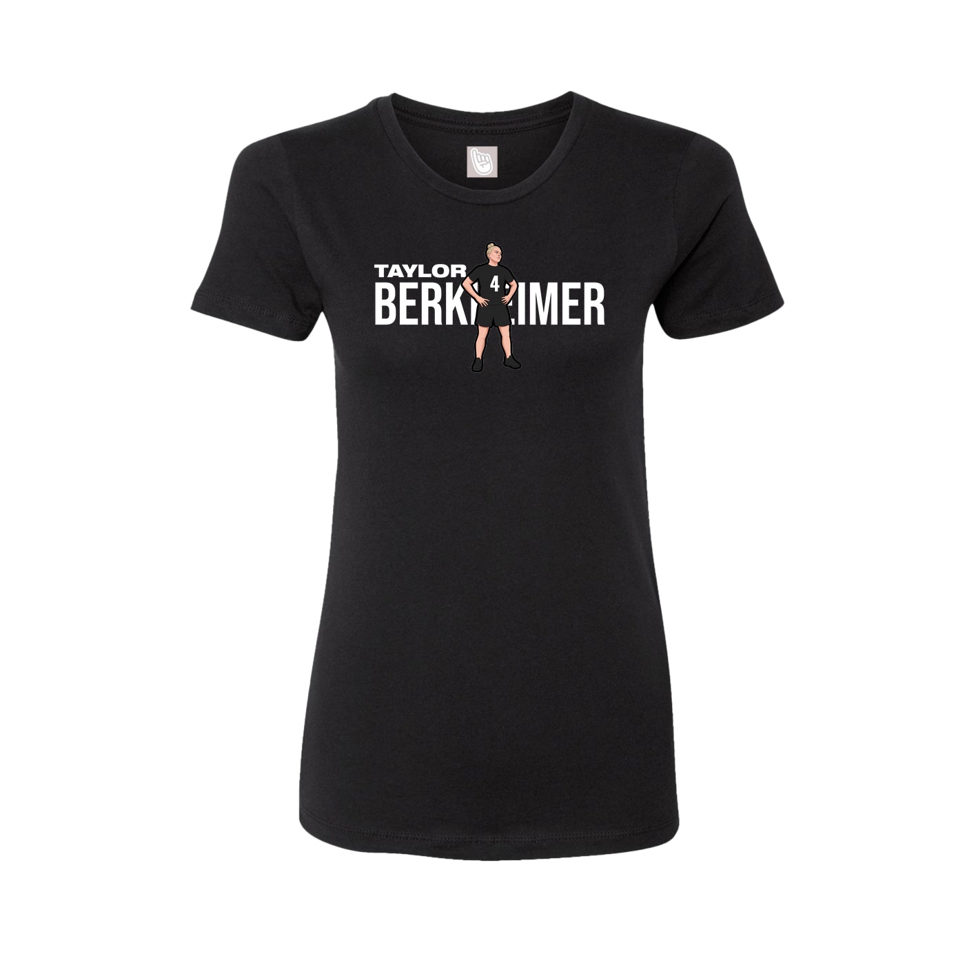 Fitted Women's Tee — Player Name in Black