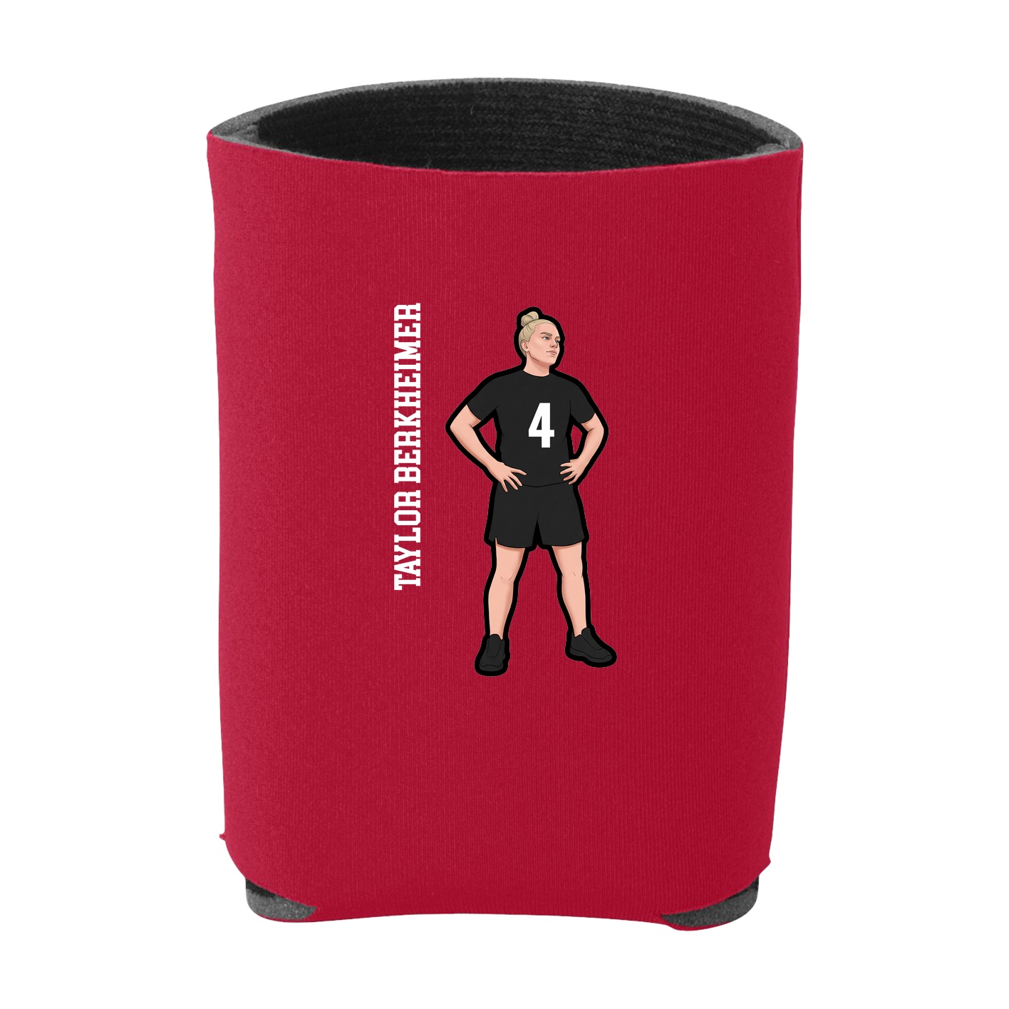 Can Holder — Name Vertical in Red