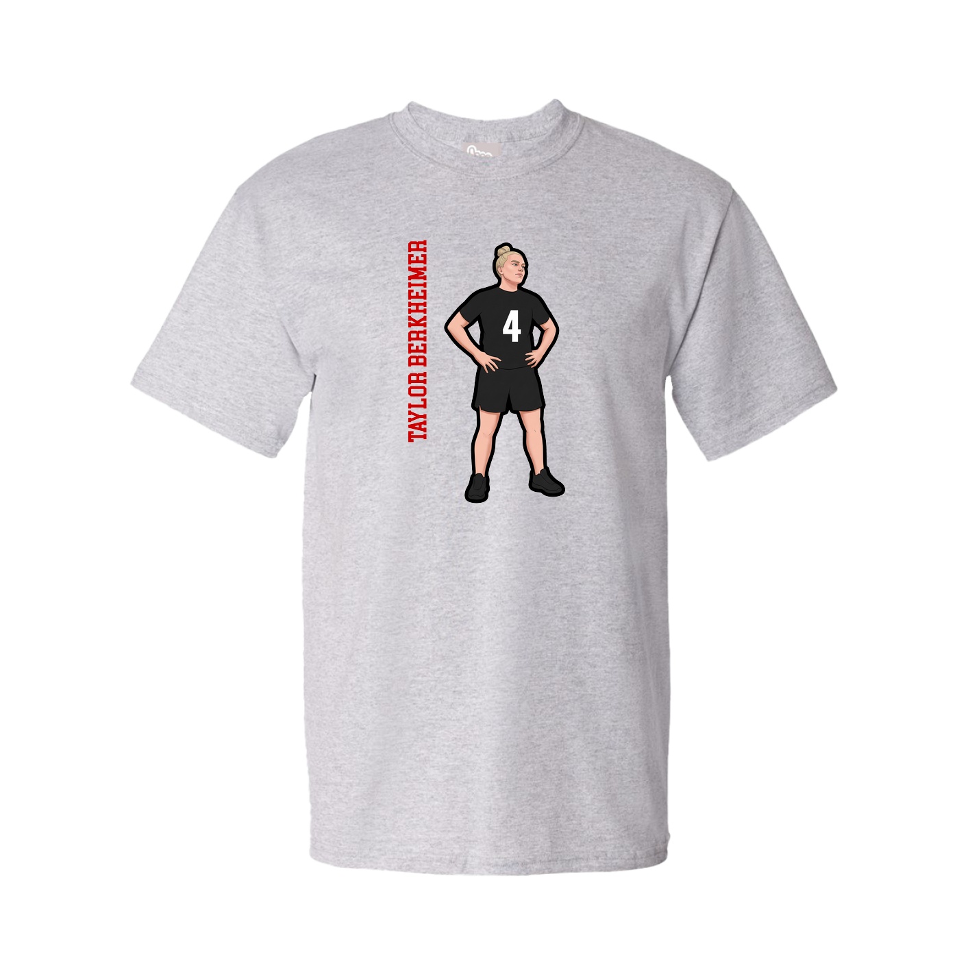 Tee — Name Vertical in Grey