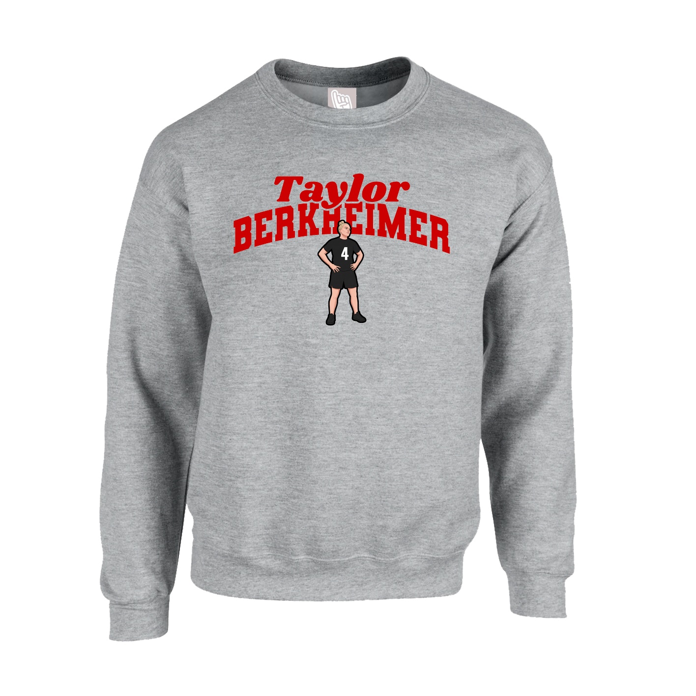 Fleece Crew — Signature Arch in Grey
