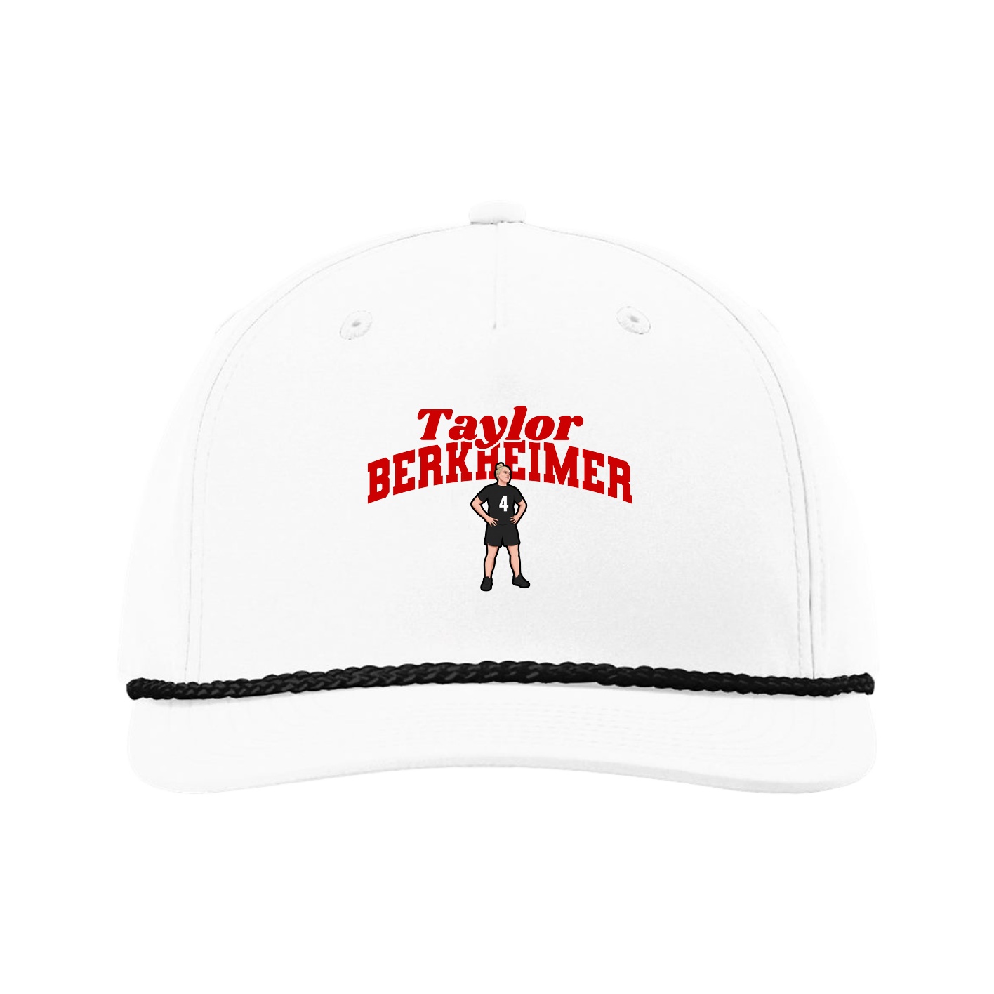 Five-Panel Classic Rope Cap — Signature Arch in White