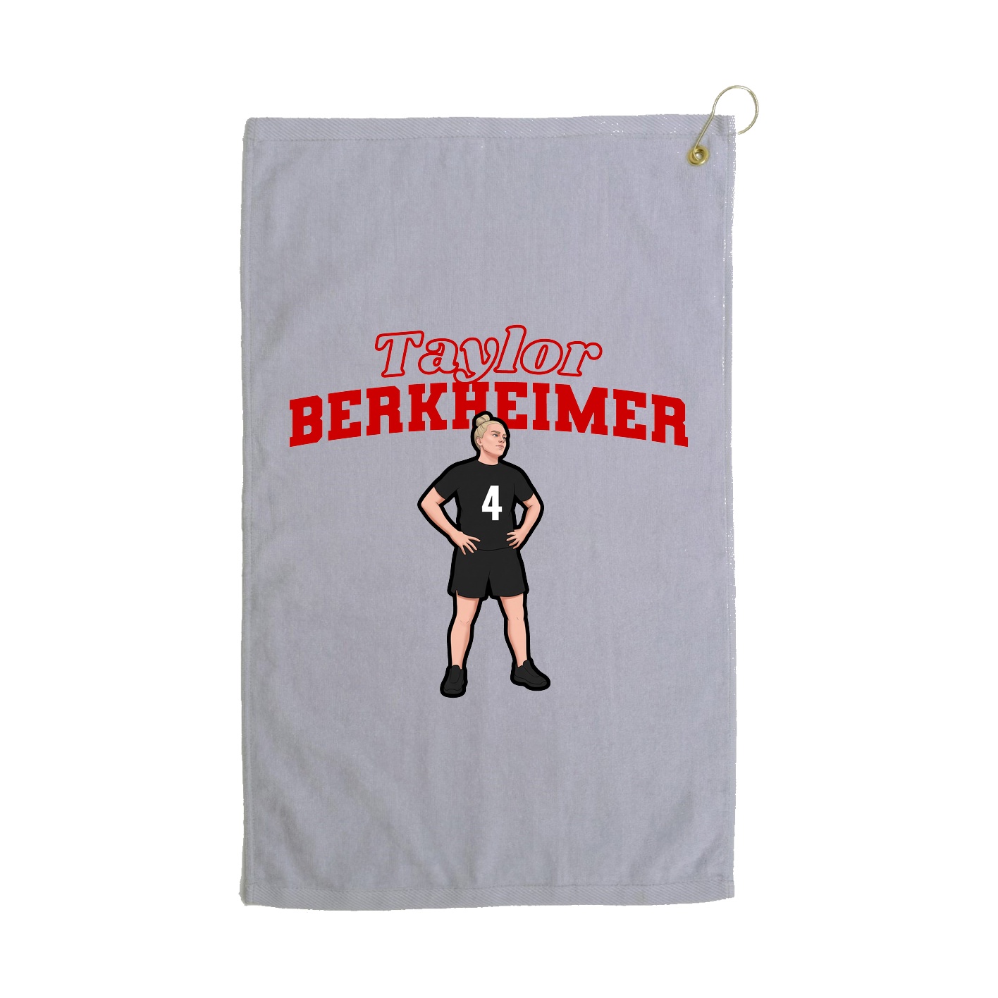 Golf Towel — Name Arch in Grey