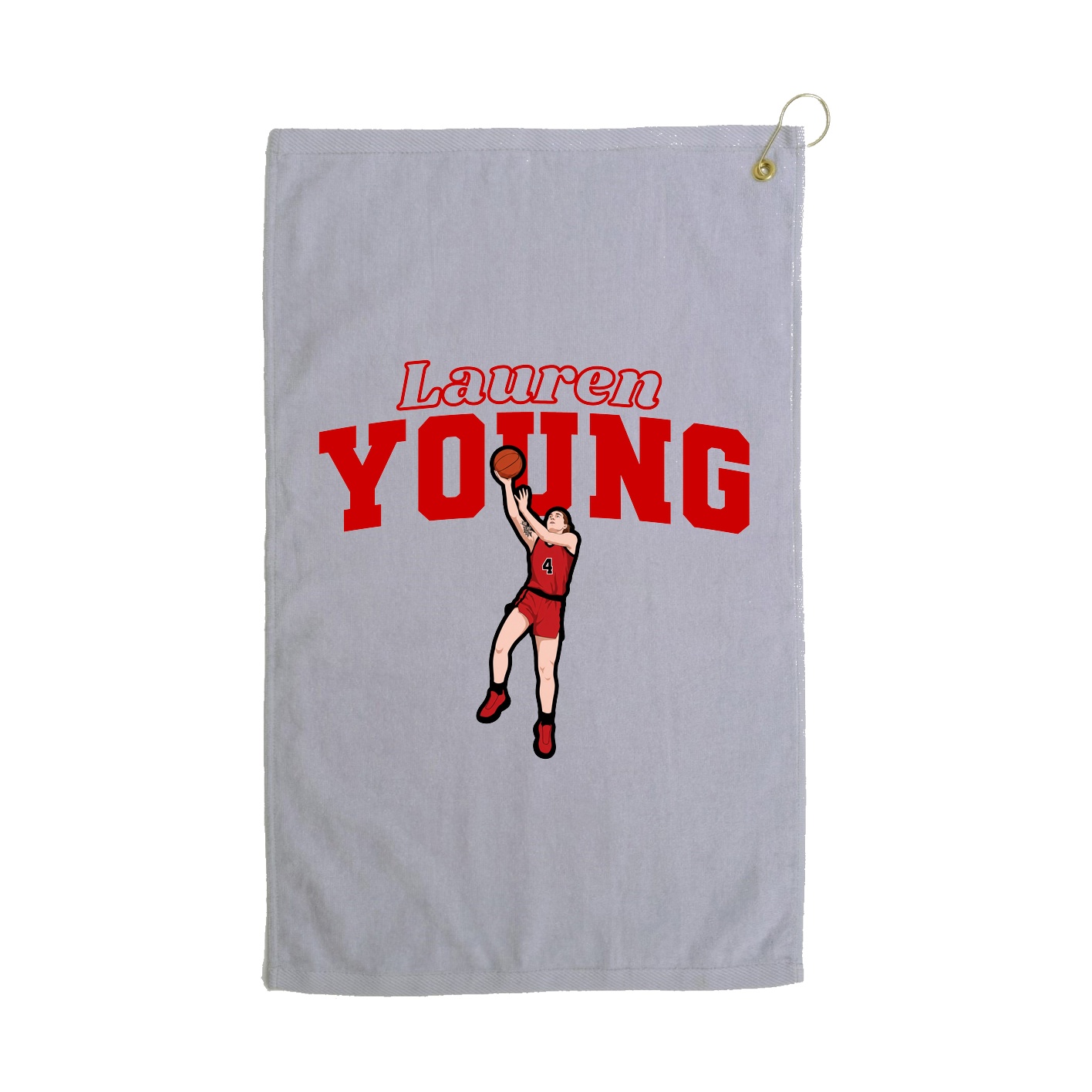 Golf Towel — Name Arch in Grey