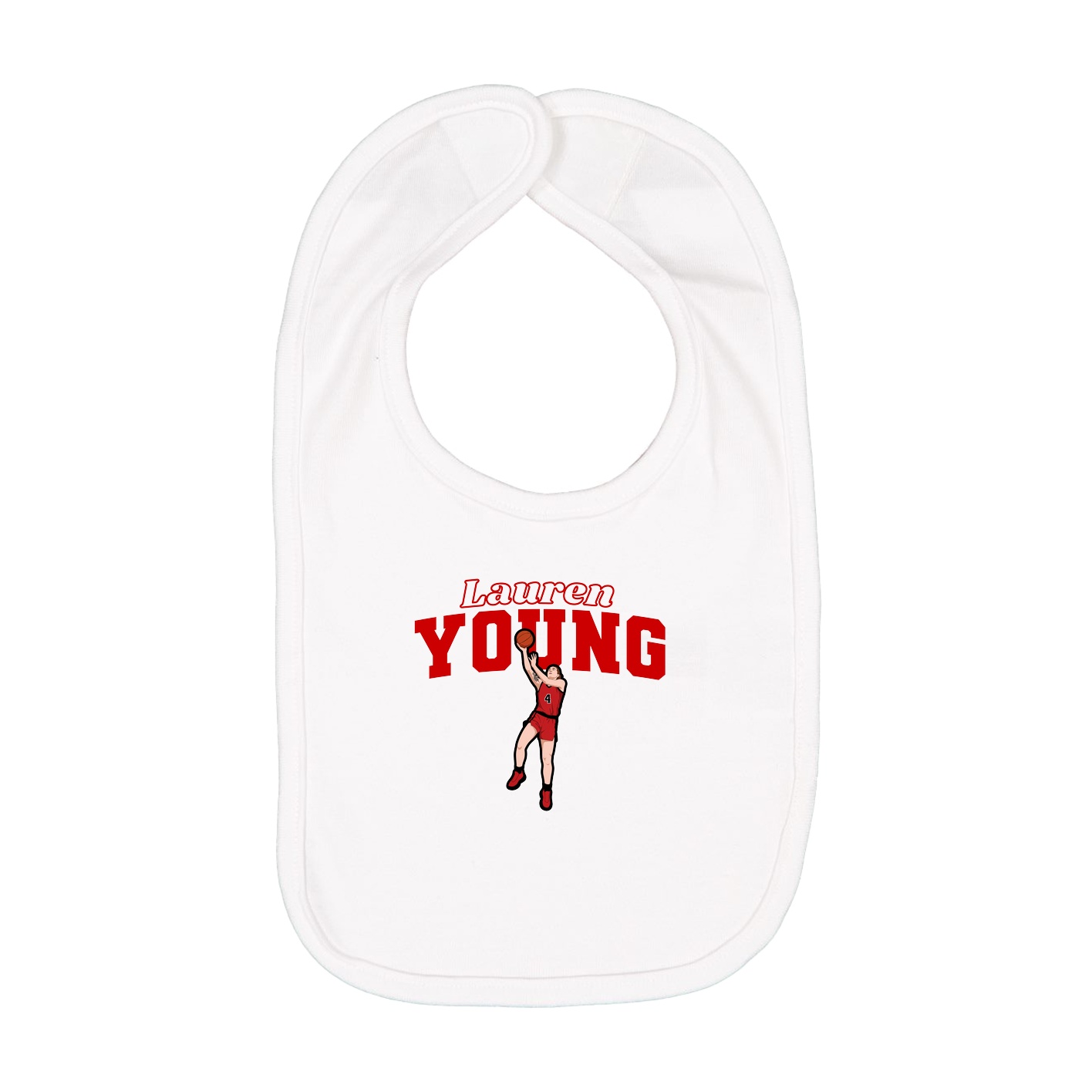 Infant Bib — Name Arch in White