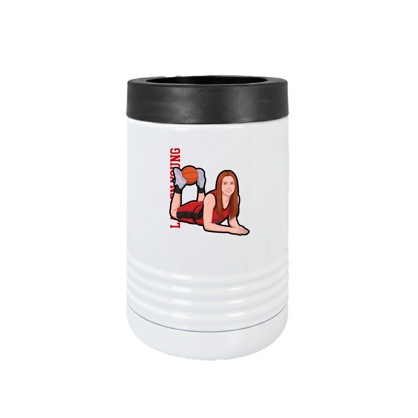 Beverage Holder — Name Vertical in White