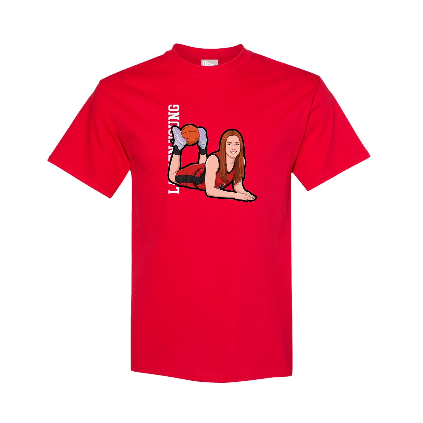 Tee — Name Vertical in Red