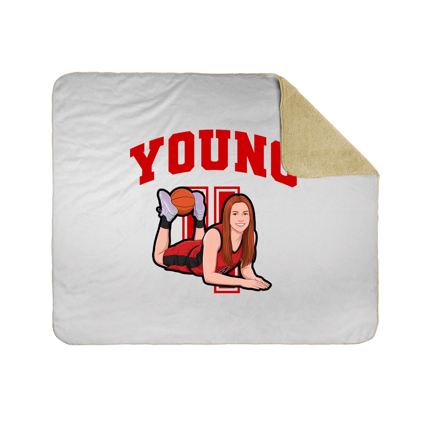 Throw Blanket — Number in White