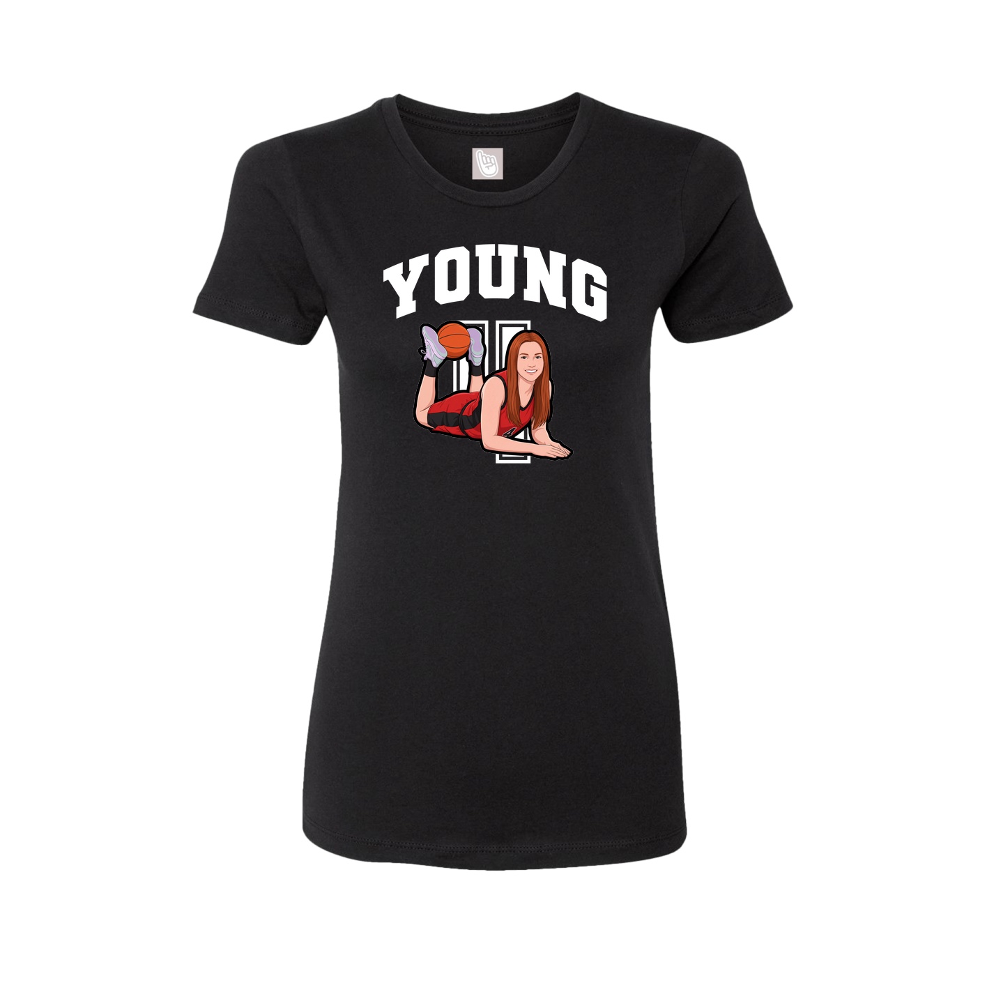 Fitted Women's Tee — Number in Black