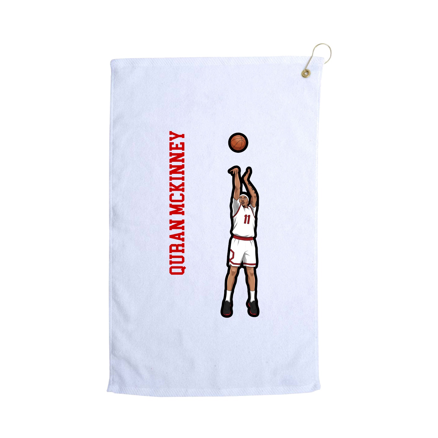 Golf Towel — Name Vertical in White