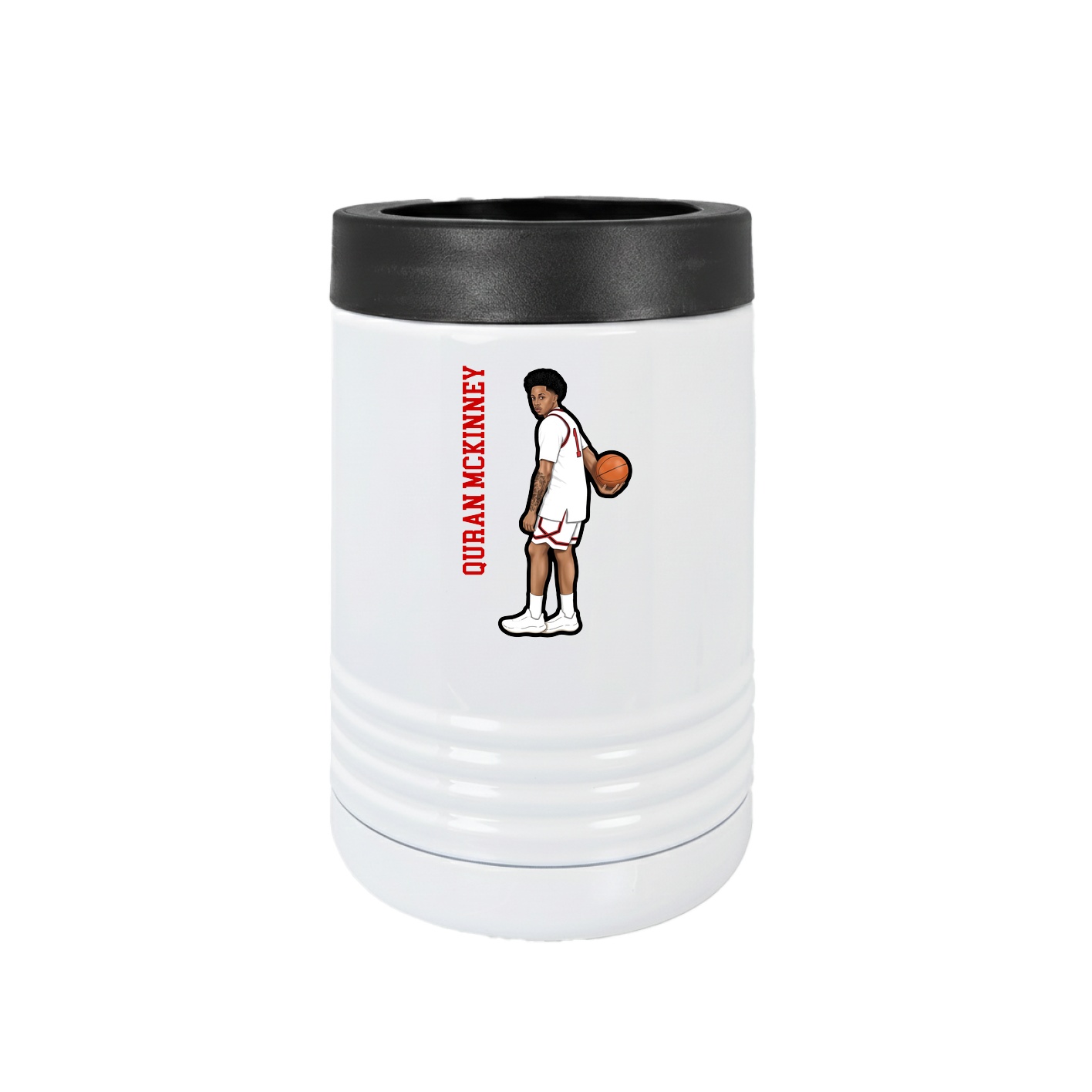 Beverage Holder — Name Vertical in White