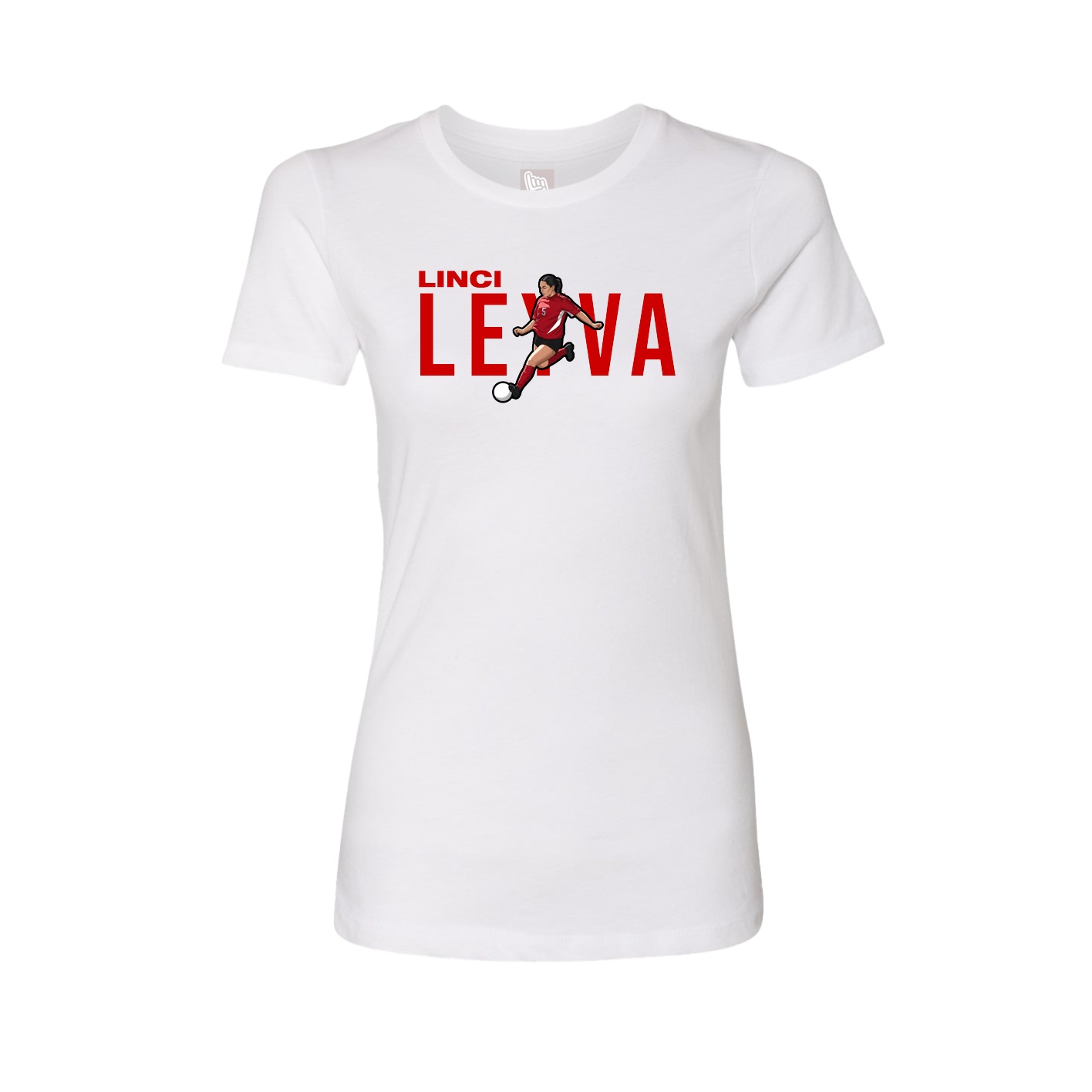 Fitted Women's Tee — Player Name in White