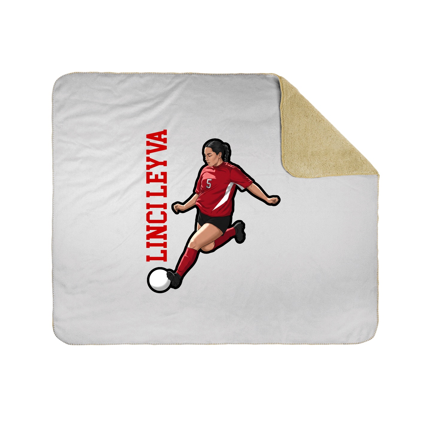 Throw Blanket — Name Vertical in White