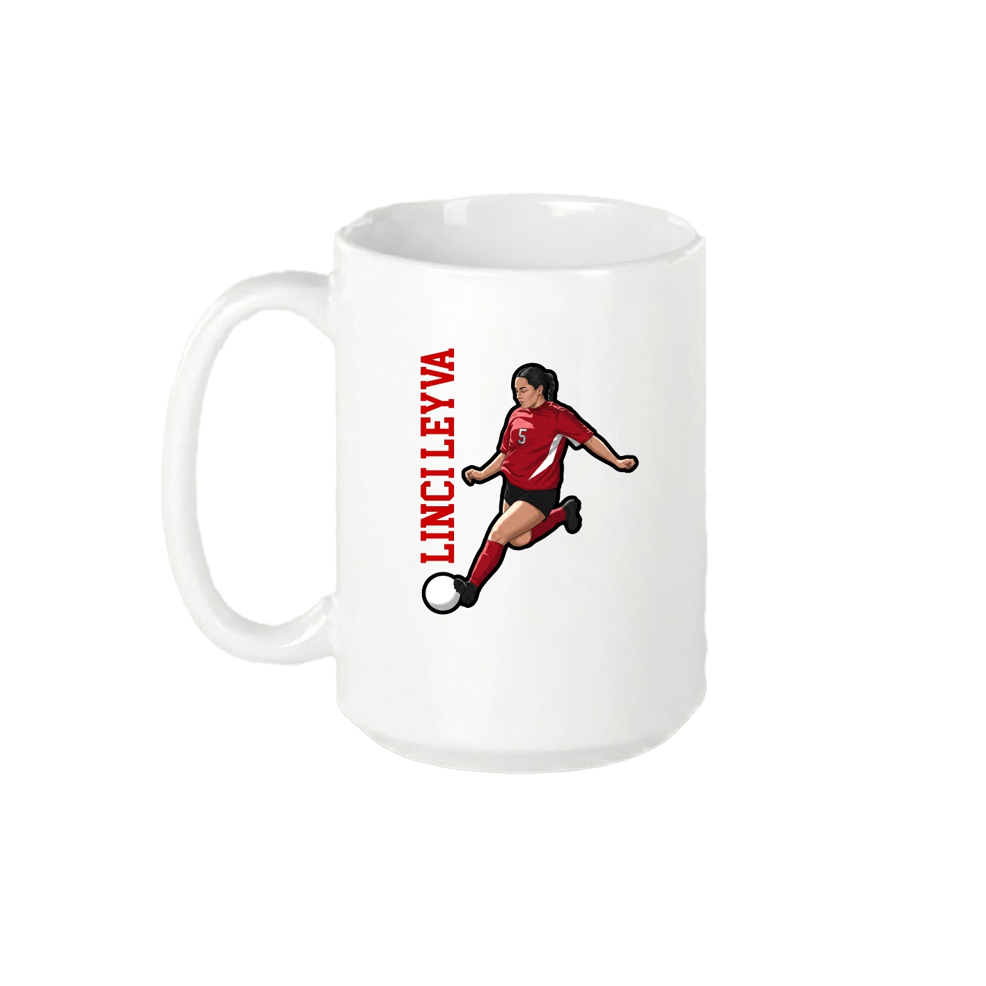 15oz Coffee Mug — Name Vertical in White