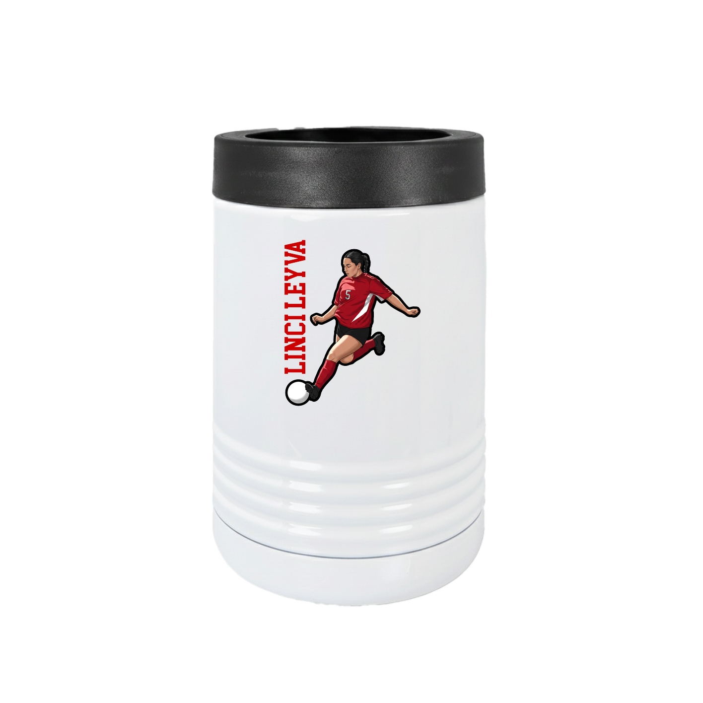 Beverage Holder — Name Vertical in White