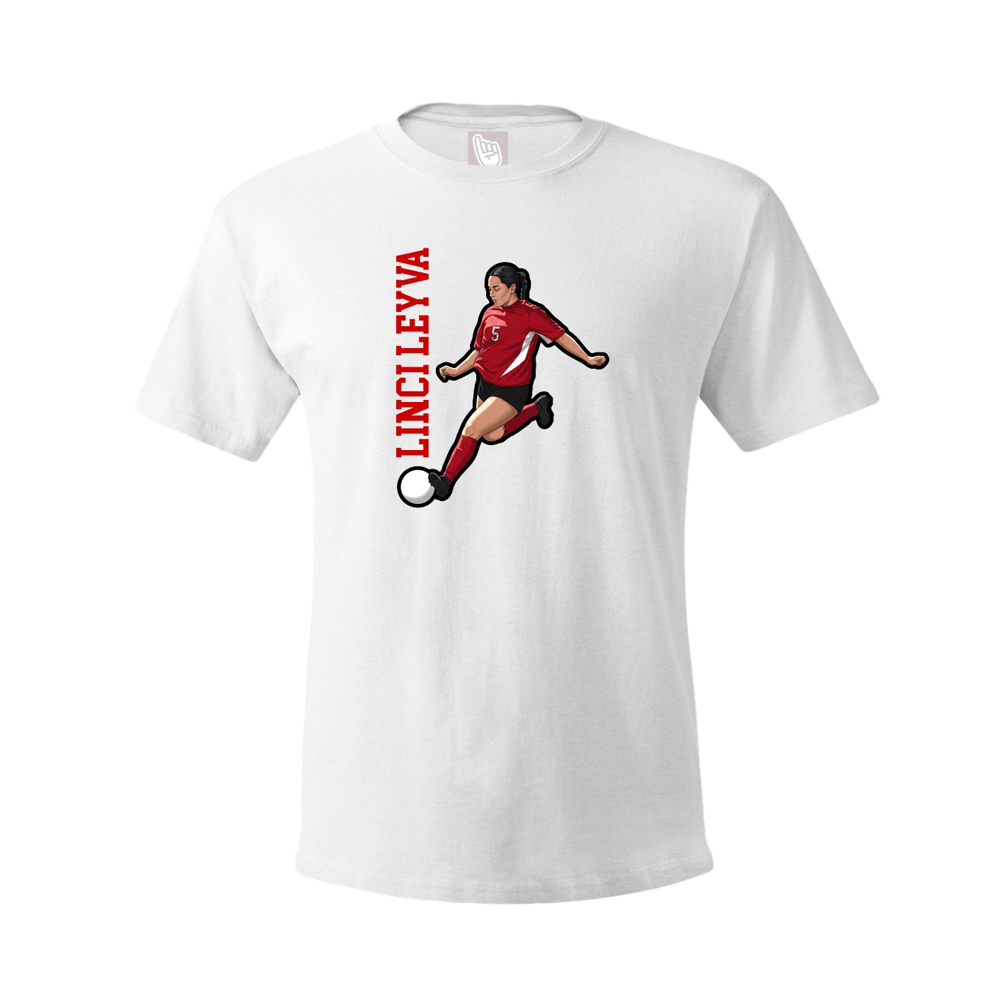 Youth Tee — Name Vertical in White