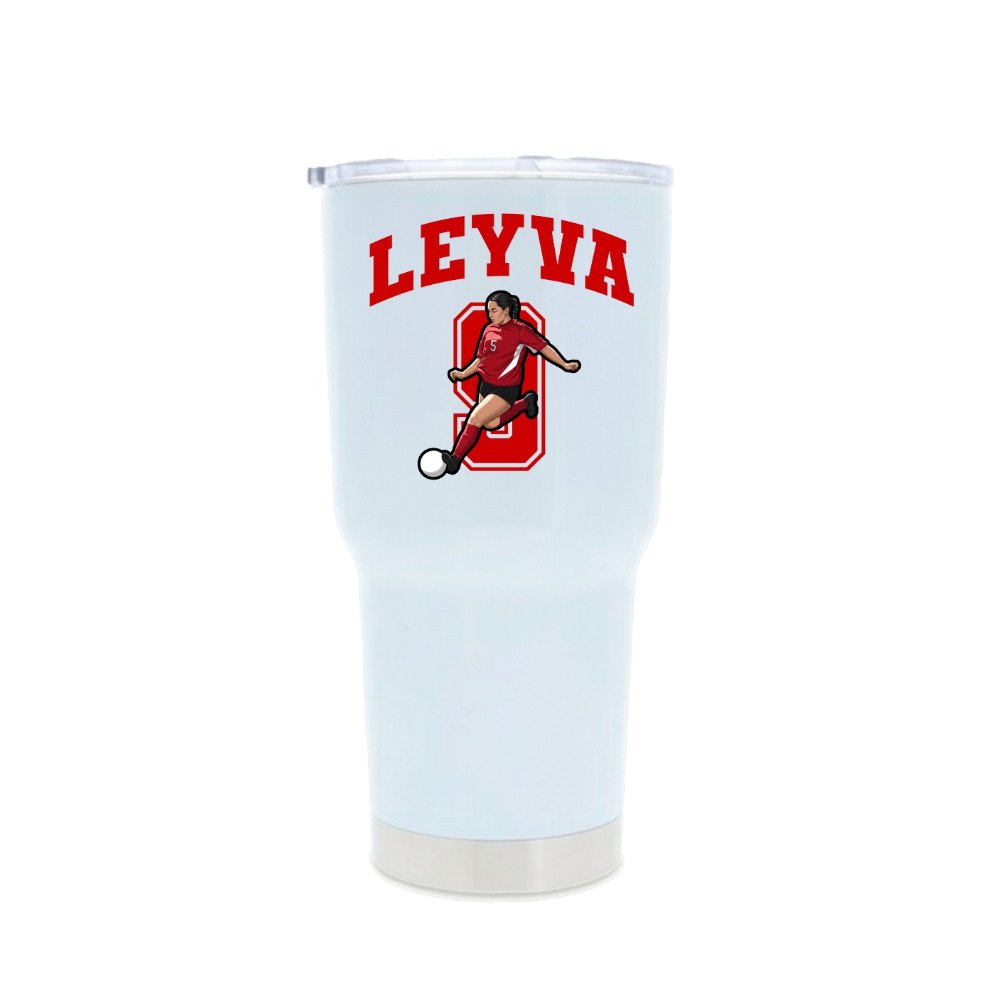 30oz Stainless Steel Tumbler — Number in White