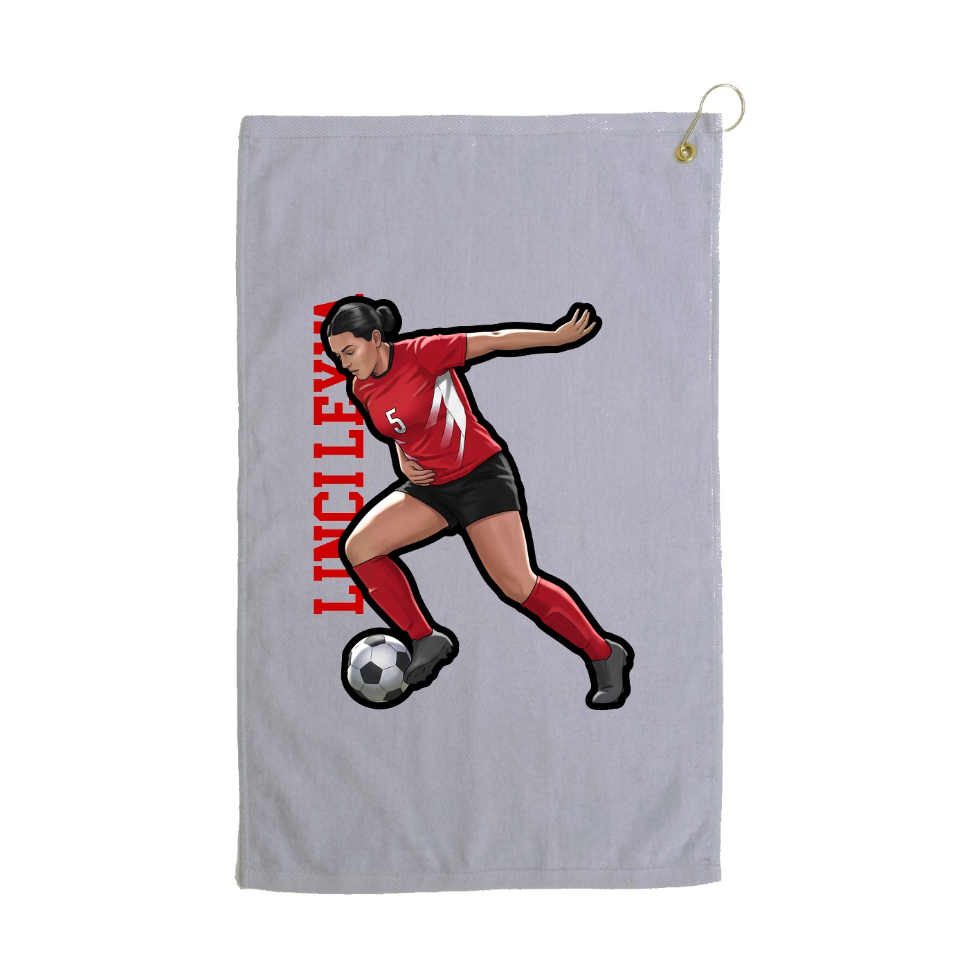 Golf Towel — Name Vertical in Grey