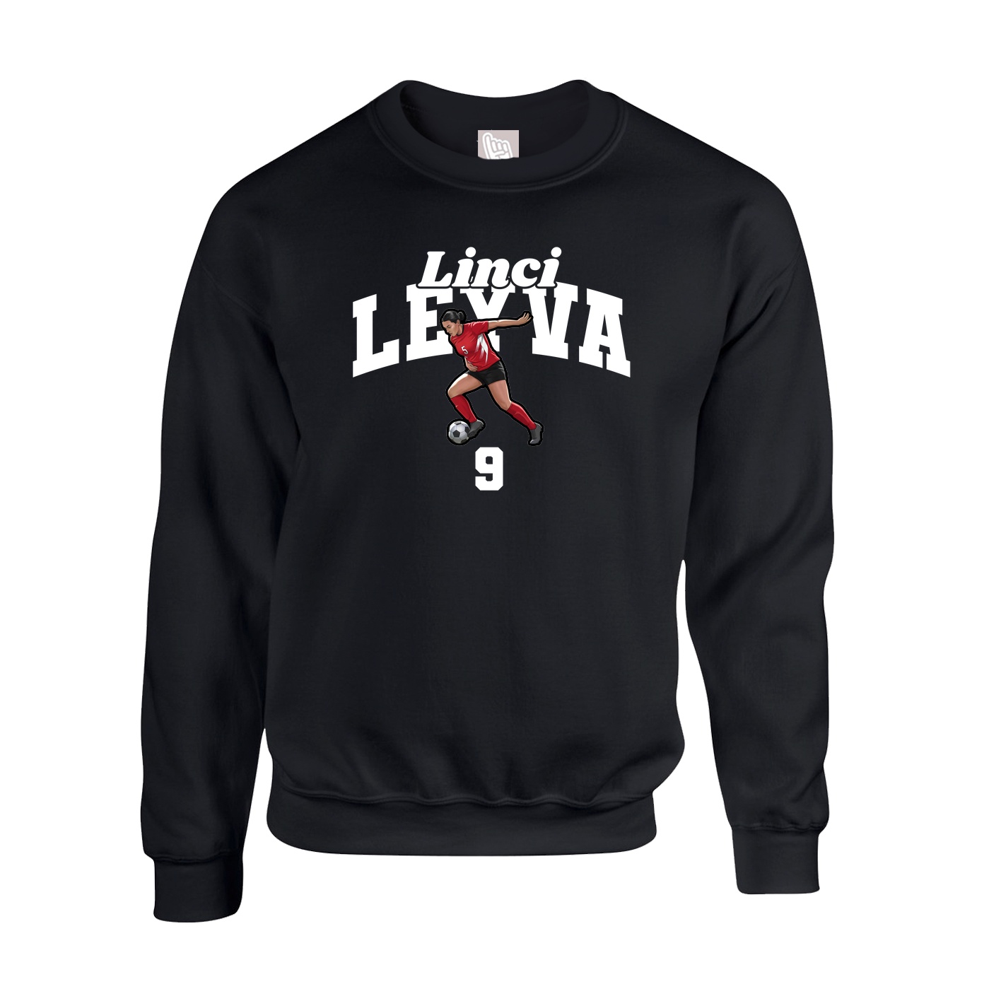 Fleece Crew — Signature Arch in Black