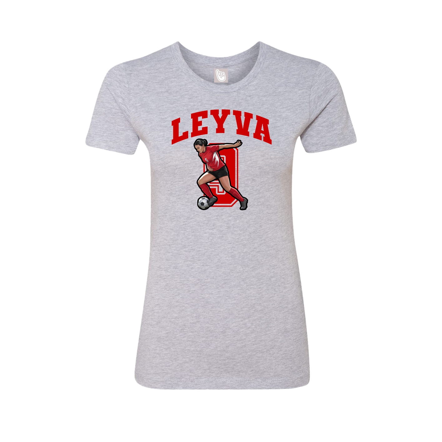 Fitted Women's Tee — Number in Grey