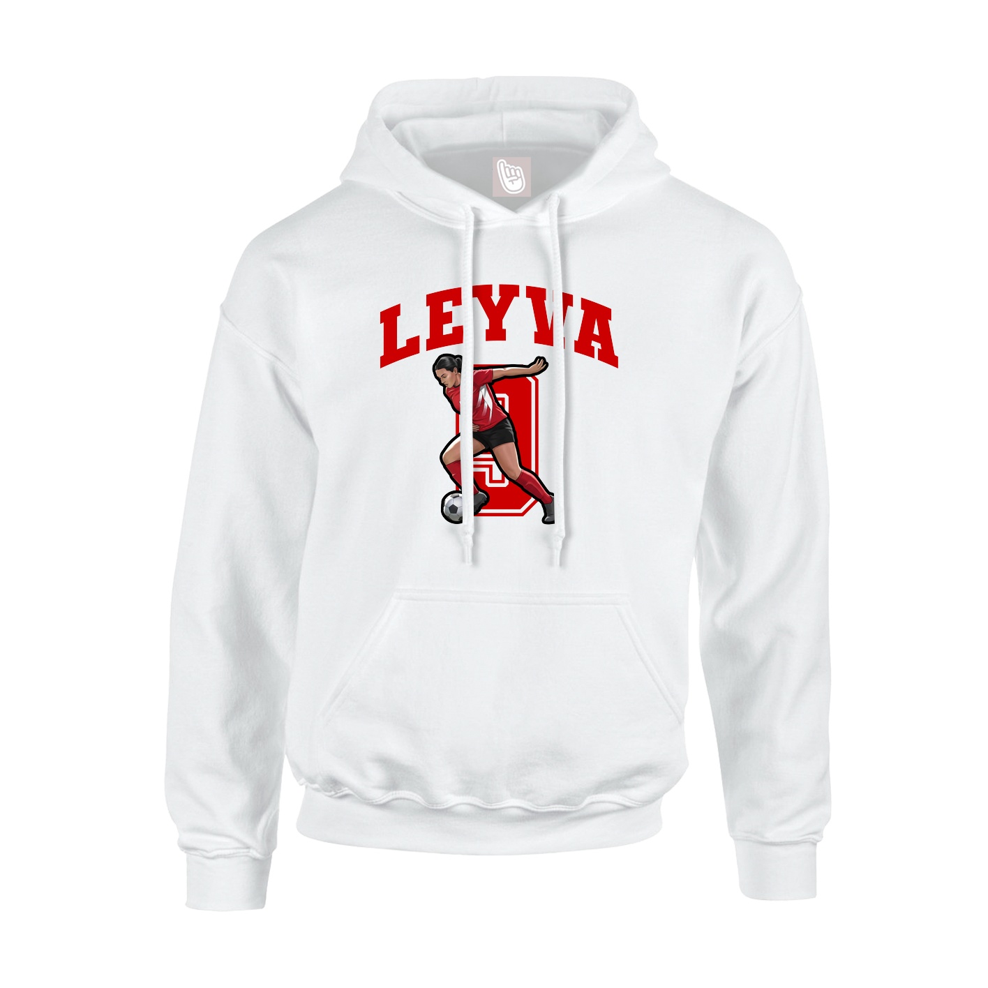 Youth Hoodie — Number in White