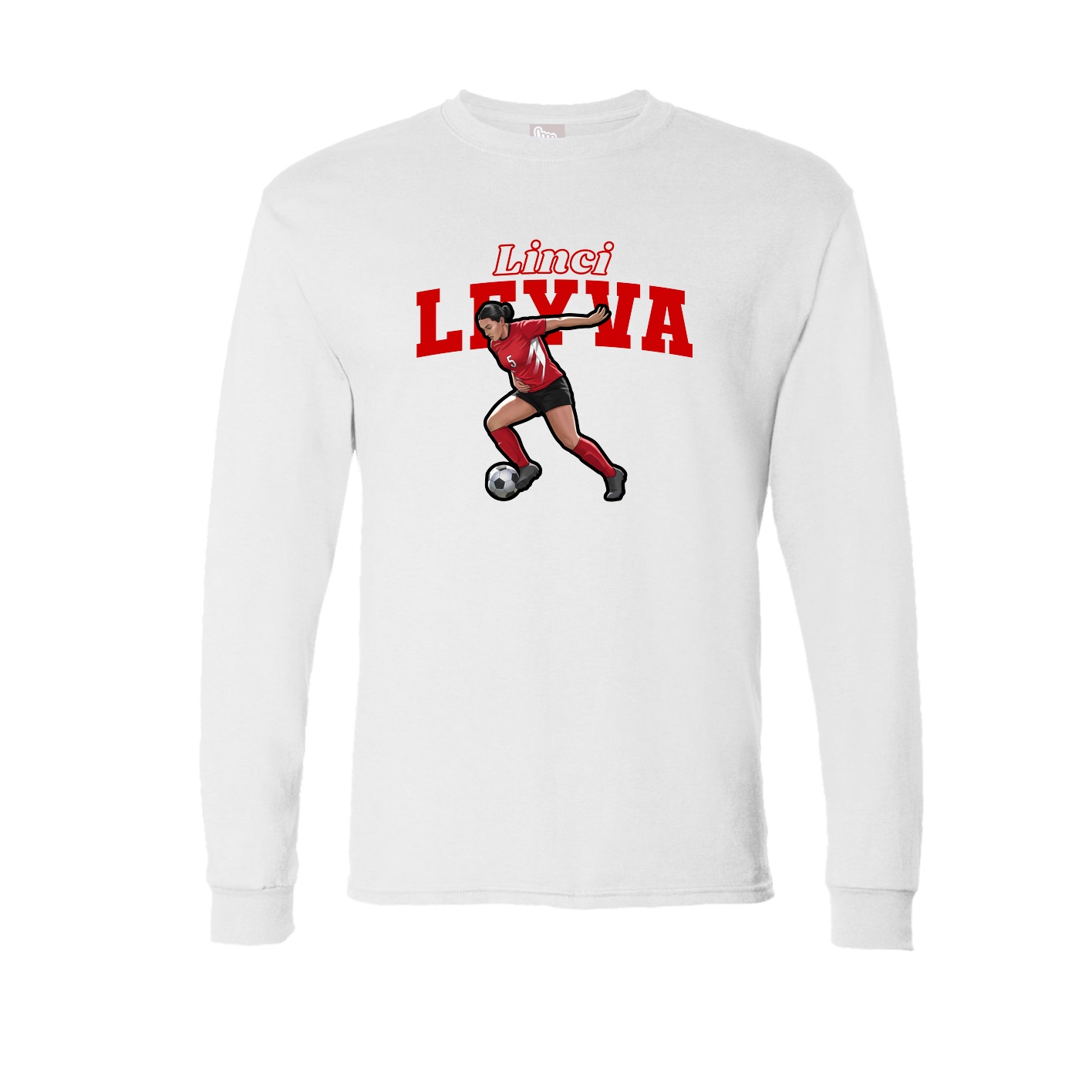 Long Sleeve Tee — Name Arch in White