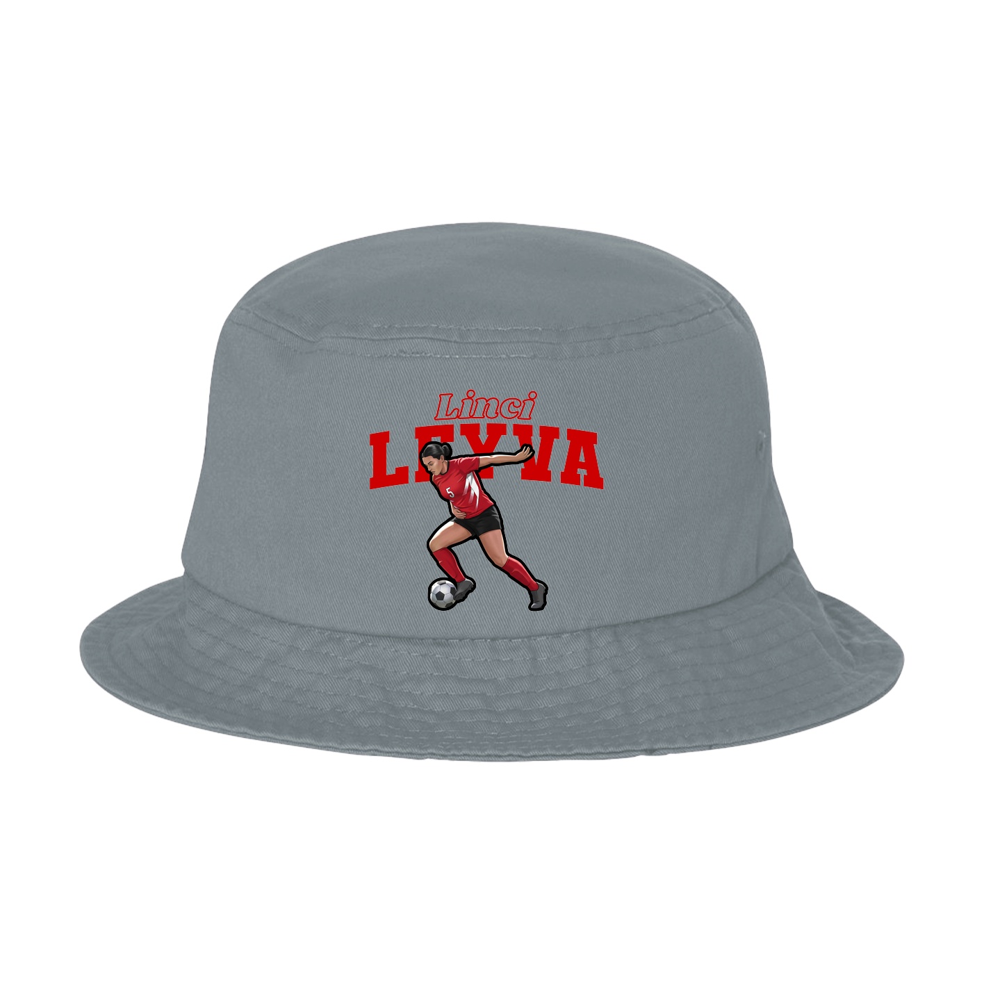 Bucket Cap — Name Arch in Grey