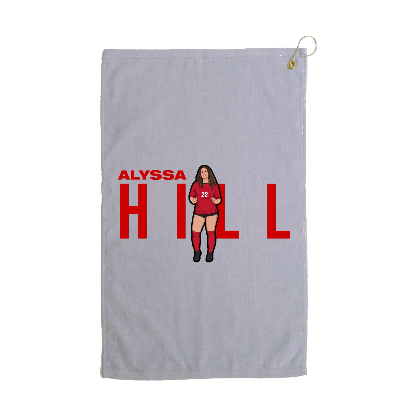 Golf Towel — Player Name in Grey