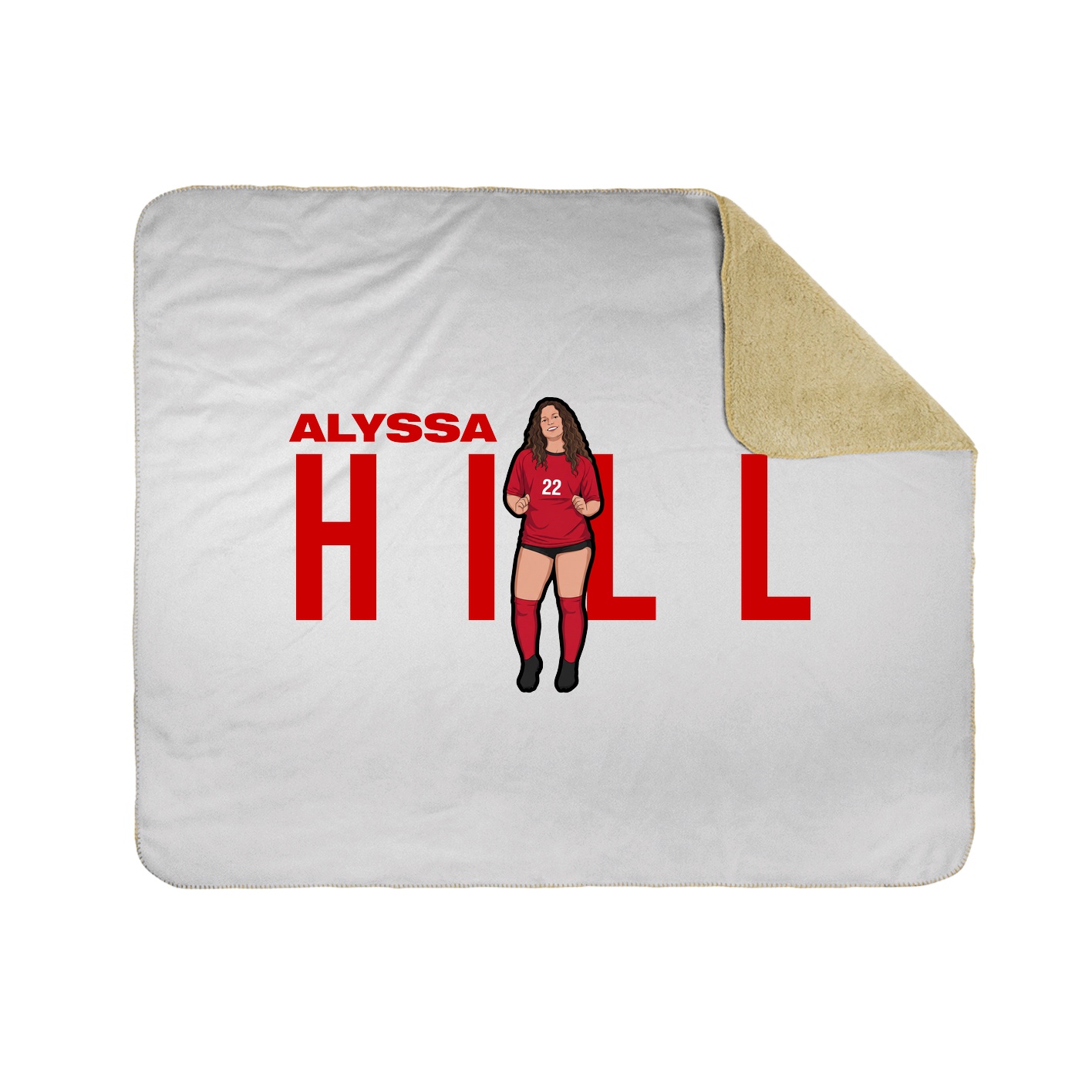 Throw Blanket — Player Name in White