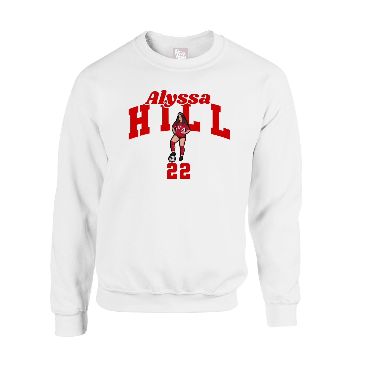Fleece Crew — Signature Arch in White