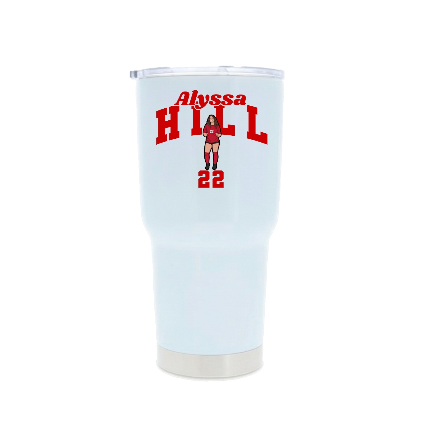 30oz Stainless Steel Tumbler — Signature Arch in White