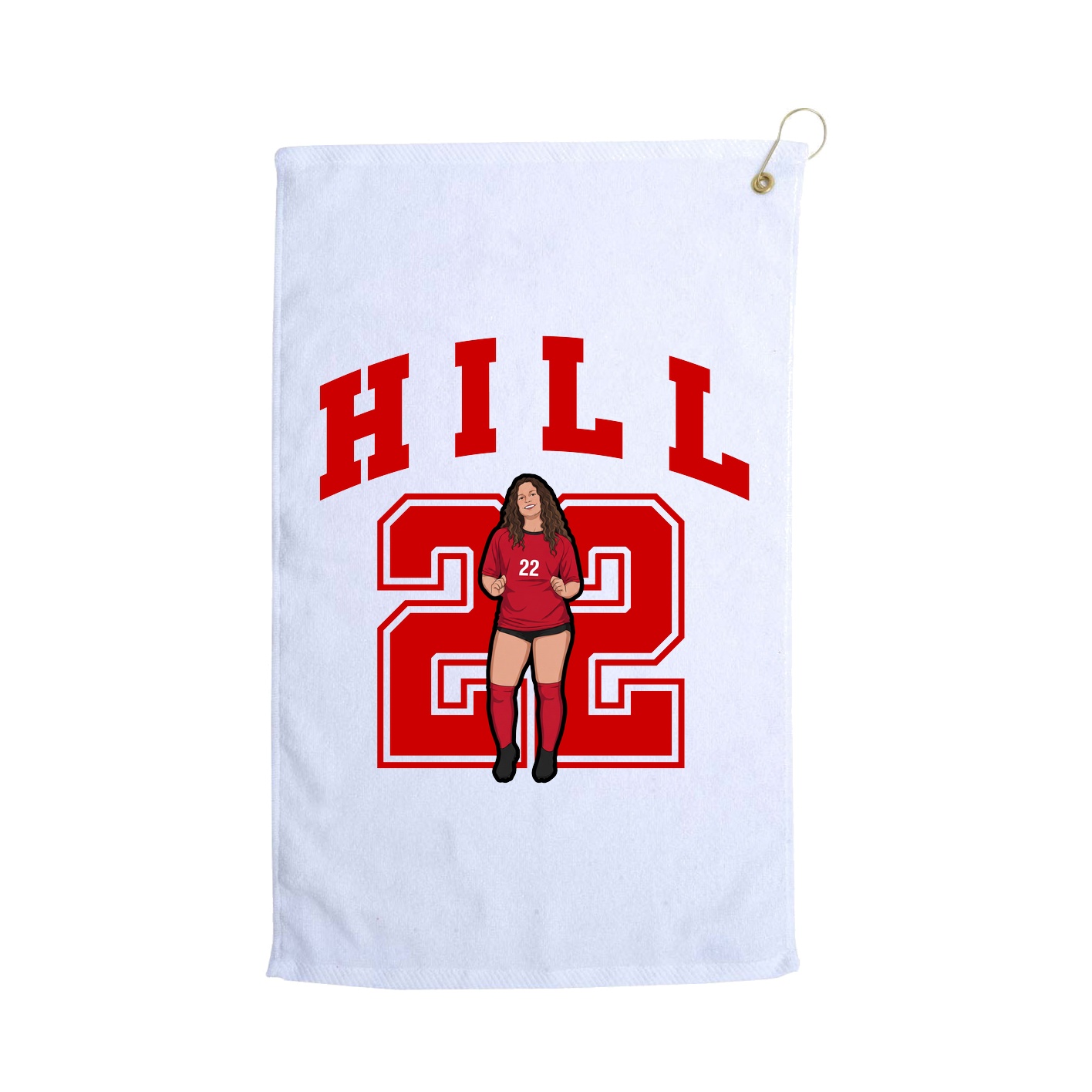 Golf Towel — Number in White