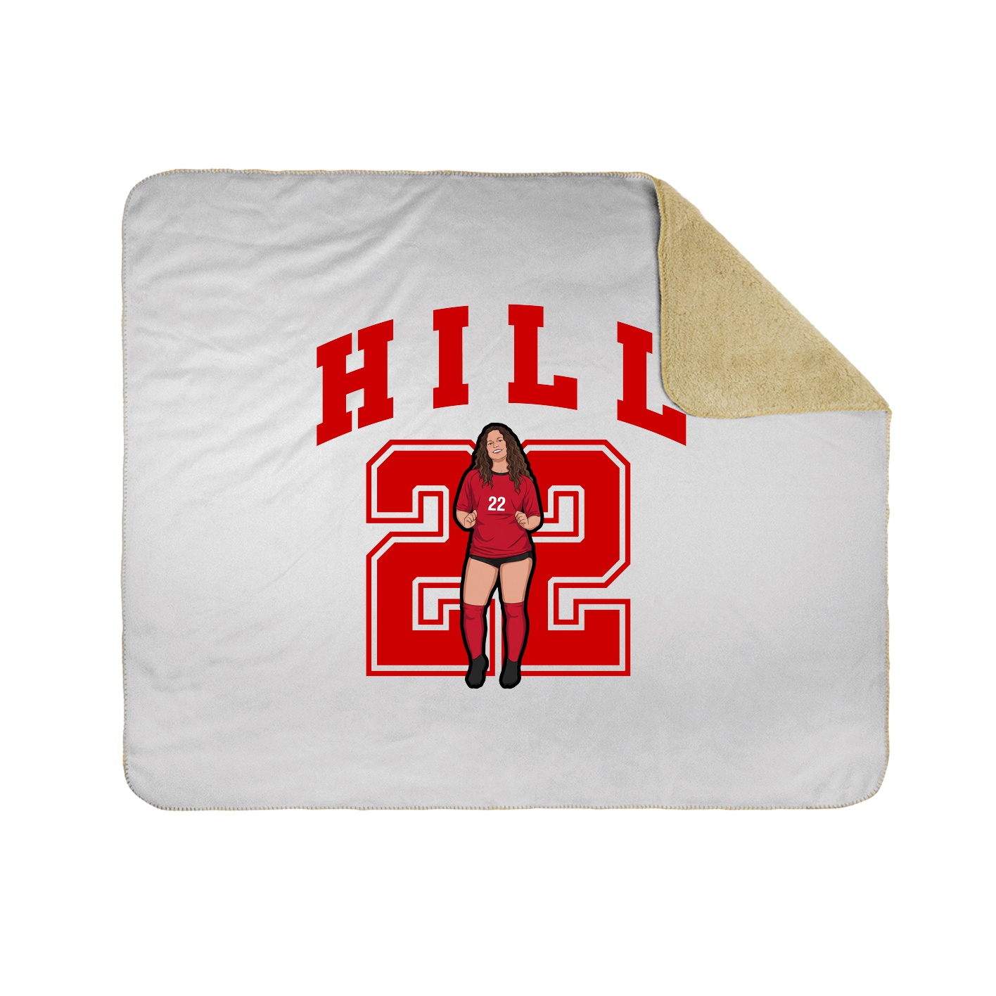 Throw Blanket — Number in White