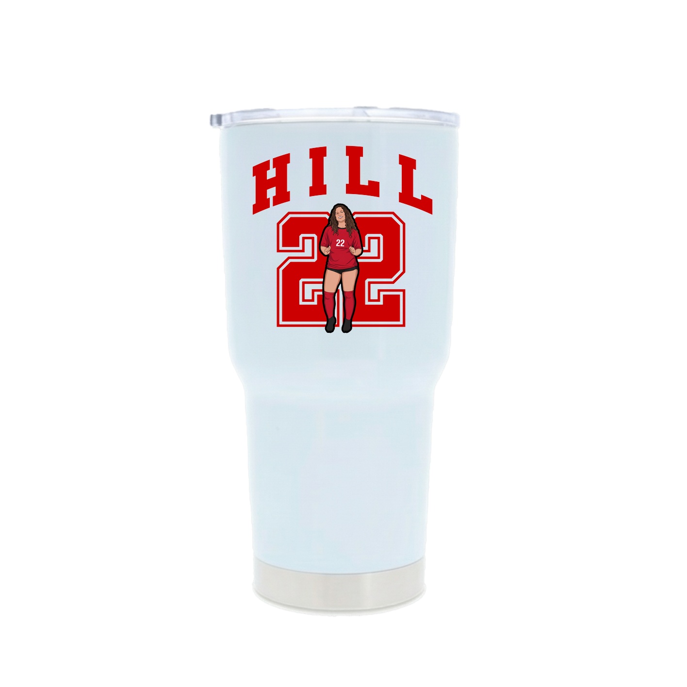 30oz Stainless Steel Tumbler — Number in White