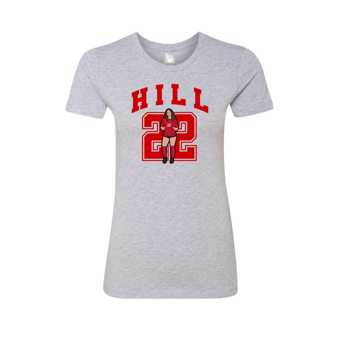 Fitted Women's Tee — Number in Grey