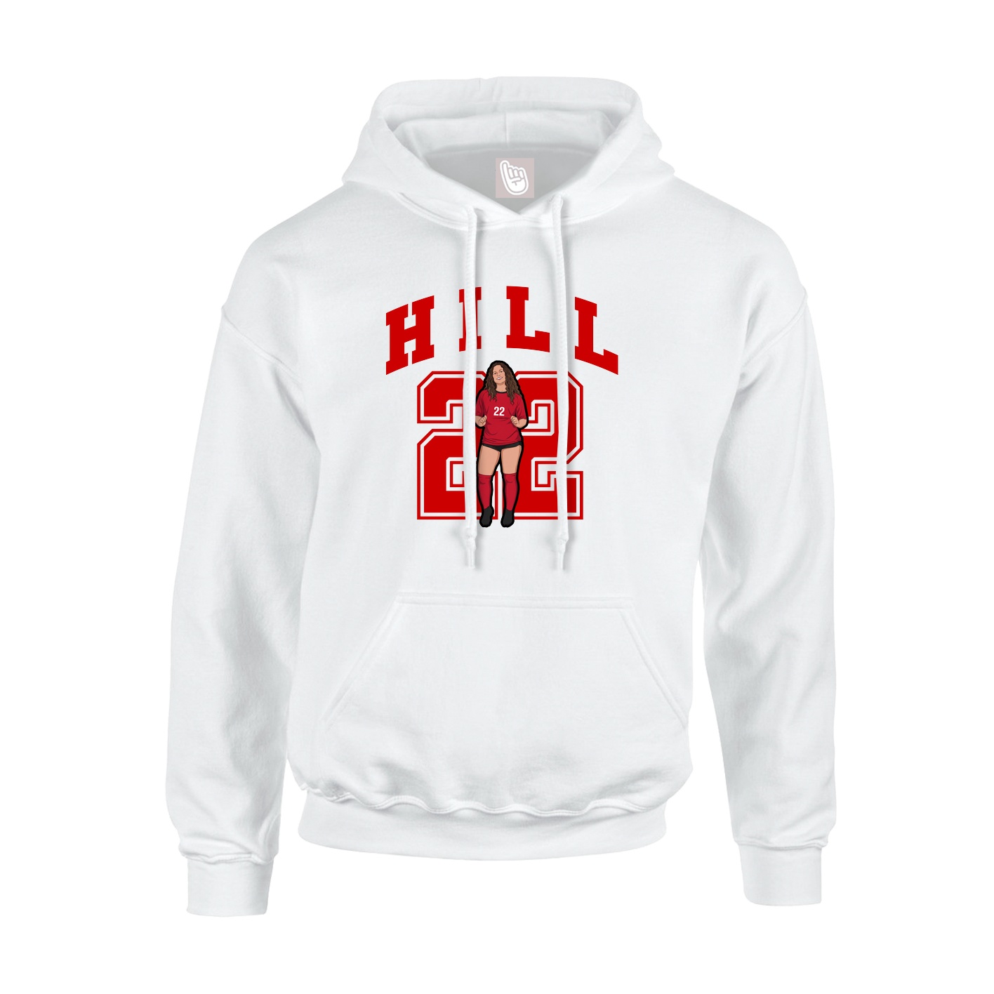 Hoodie — Number in White