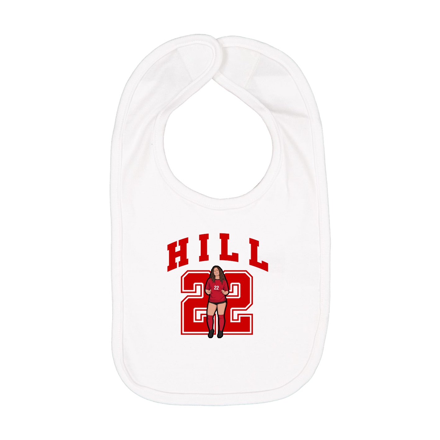 Infant Bib — Number in White