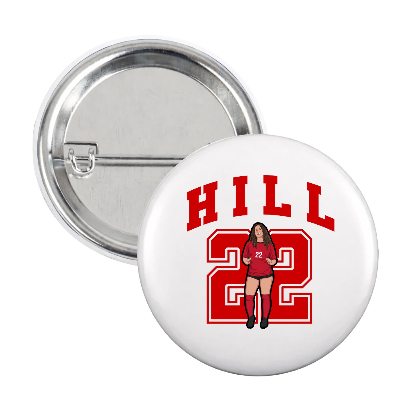 Game Day Button — Number in White