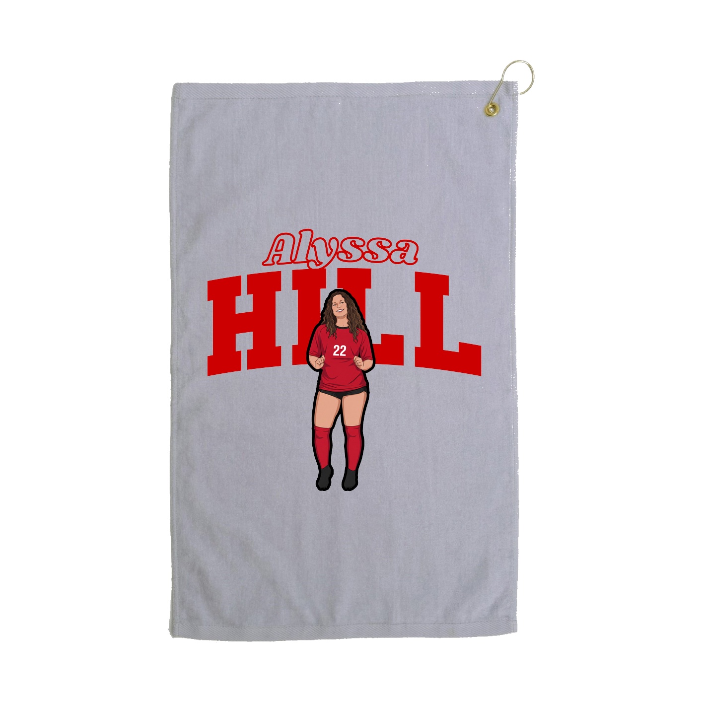 Golf Towel — Name Arch in Grey