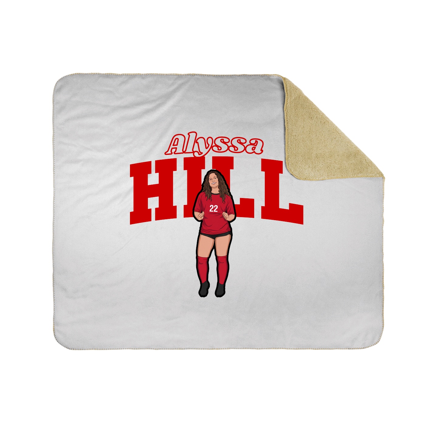 Throw Blanket — Name Arch in White