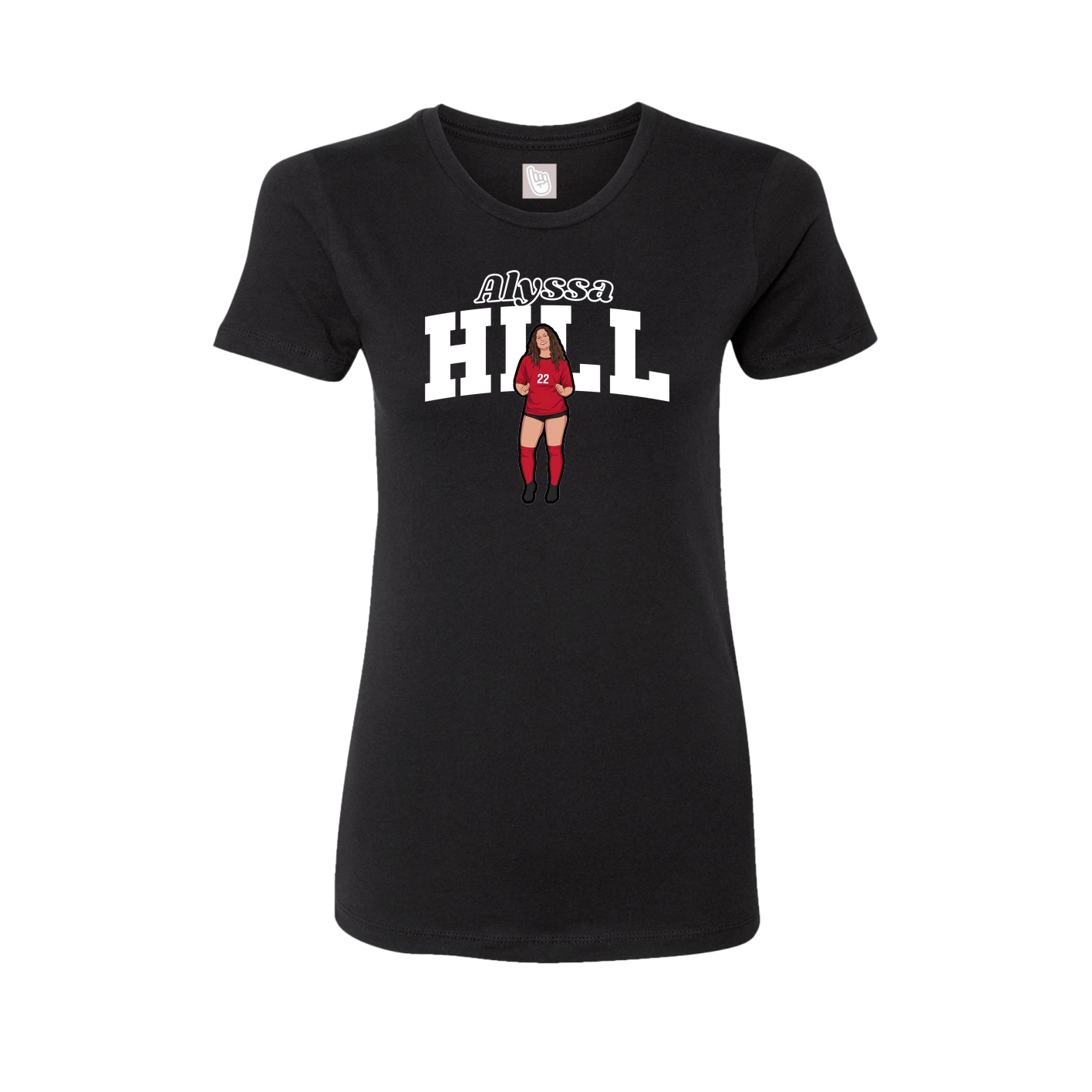 Fitted Women's Tee — Name Arch in Black