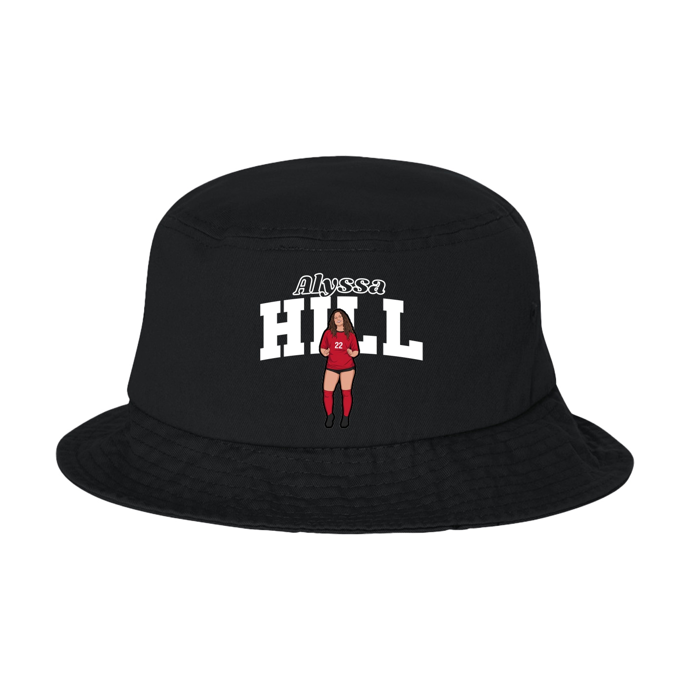 Bucket Cap — Name Arch in Black