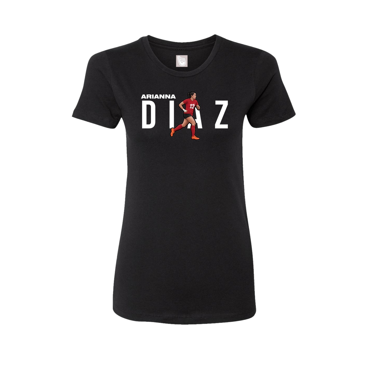 Fitted Women's Tee — Player Name in Black