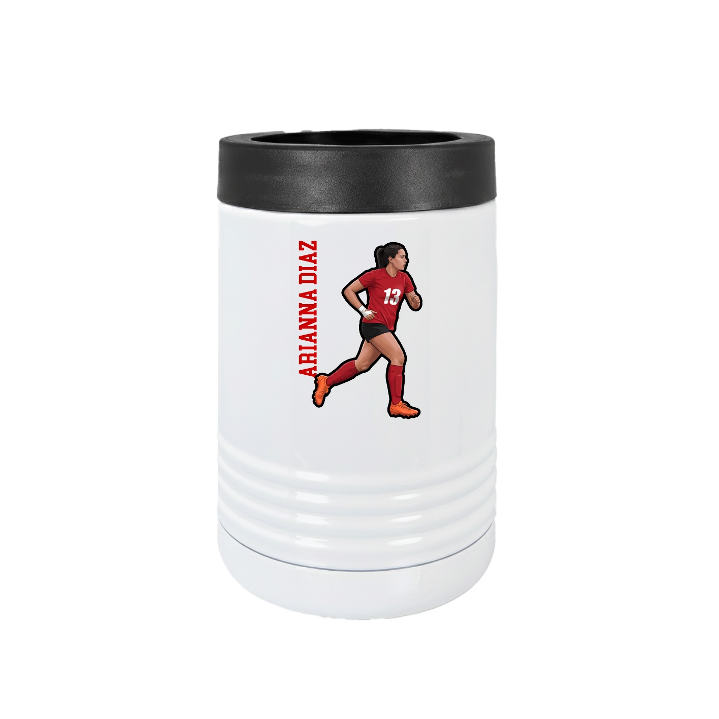 Beverage Holder — Name Vertical in White