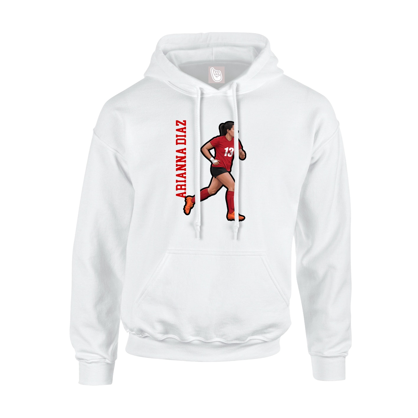 Youth Hoodie — Name Vertical in White