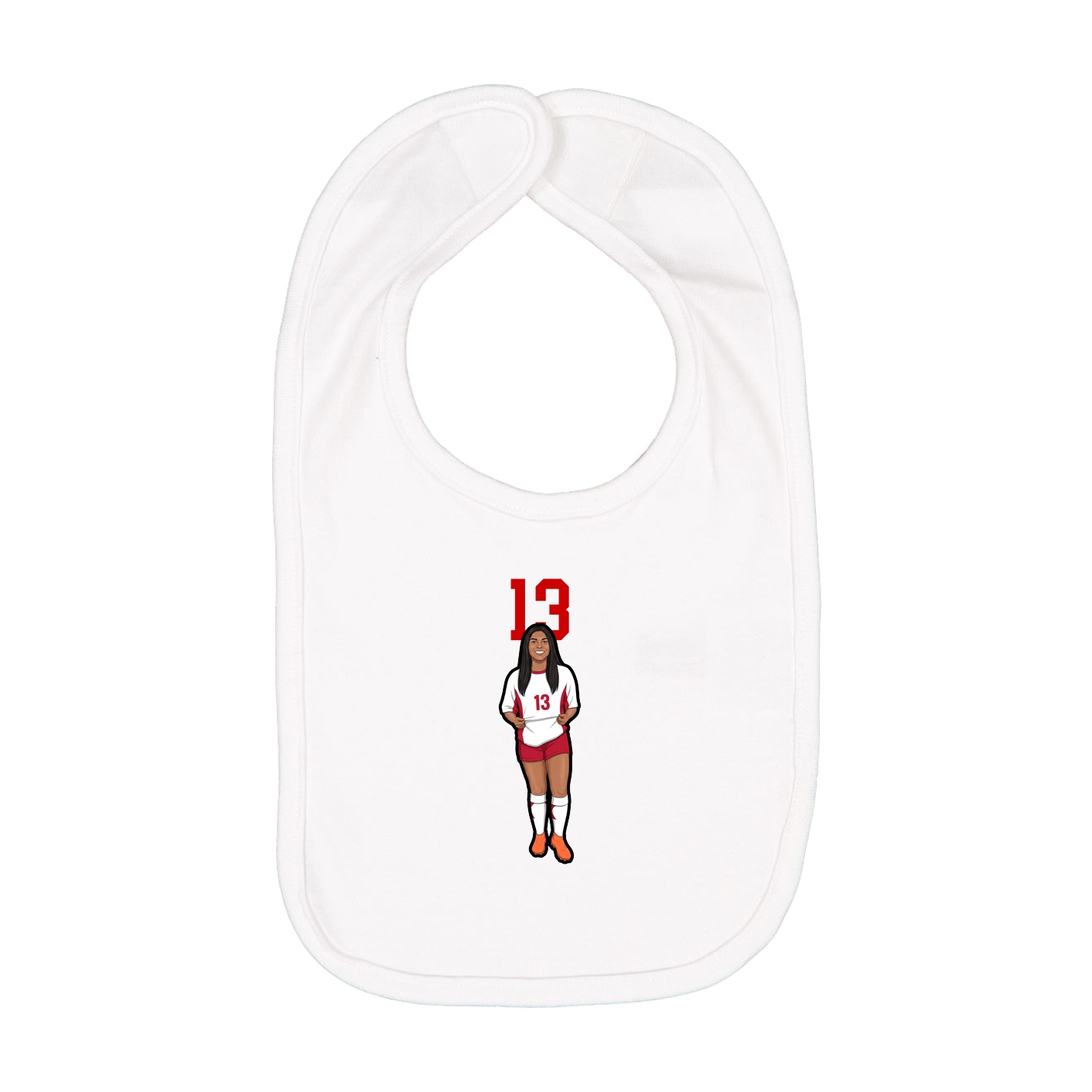 Infant Bib — Number Top in White
