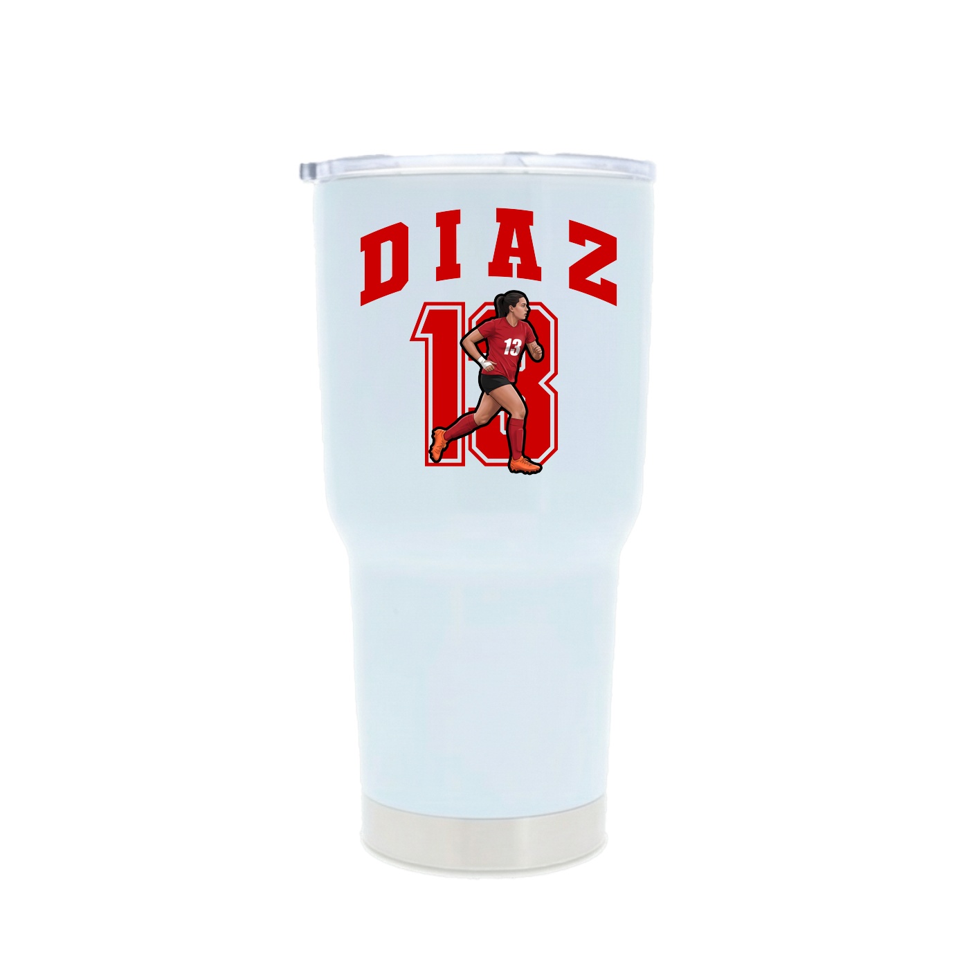 30oz Stainless Steel Tumbler — Number in White